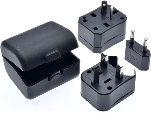 Vista 2 de Toptekits Adaptador de corriente universal todo en uno, convertidor de viaje global tres en uno, conversión de viaje global, 3 enchufes, adaptador