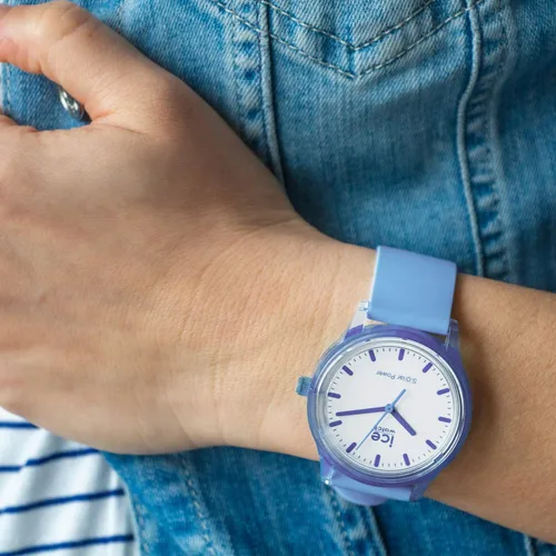 Vista 5 de Ice-Watch Solar Power 017768 Reloj de cuarzo de silicona azul, Azul Patchwork, Movimiento de cuarzo