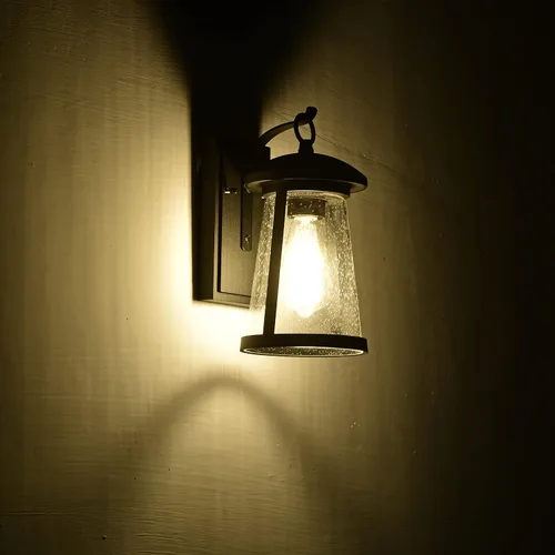 Vista 9 de Chloe Lighting Freya - Aplique de pared transitorio para exteriores, 1 luz, texturizado, negro, 11 pulgadas de altura