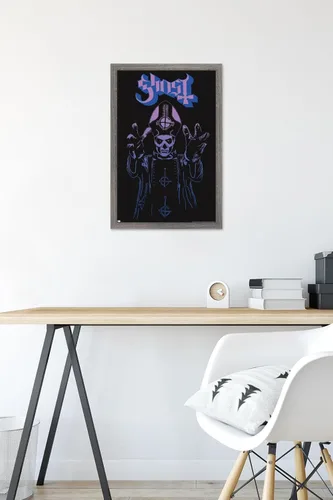 Vista 6 de Trends International Ghost - Póster de pared de ira, 14.72 x 22.37 pulgadas, versión enmarcada de madera de granero
