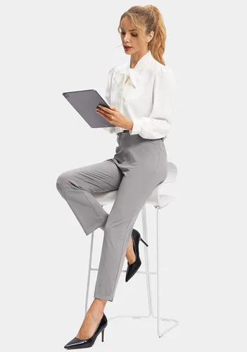 Vista 6 de Pantalones de golf para mujer con bolsillos con cremallera, pantalones elásticos 78, pantalones deportivos casuales para el trabajo, pantalones
