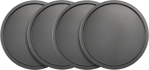 Vista 8 de GoodCook Conjunto de 2 bandejas para pizza personales antiadherentes de acero de 10", gris