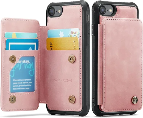 Vista 74 de Vinich for iPhone XR Wallet Case with Card Holder, Black RFID Blocking Credit Slots, Kickstand, Shockproof Flip Phone Cover, PU Leather, Double