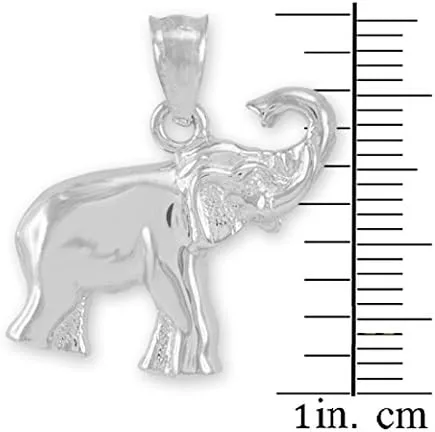 Vista 3 de Collar con colgante de elefante indio de la suerte de plata de ley