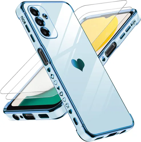 Vista 72 de LeYi Funda para Motorola-G 2025: Love Heart Plating Luxury, Negro