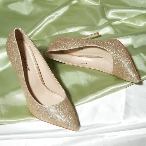 Vista 5 de Modatope Zapatos de tacón para mujer, zapatos de boda elegantes para mujer, zapatos de noche, zapatos de trabajo, zapatos de tacón de aguja