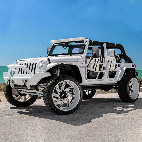 Vista 5 de JeCar Espejos laterales cuadrados sin puerta retrovisor de liberación rápida para Jeep Wrangler CJ YJ TJ JK JL y Unlimited, negro texturizado