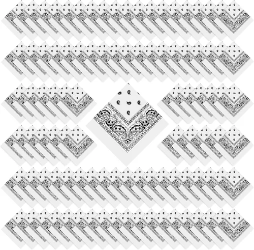 Vista 15 de 100 bandanas a granel, bandanas de cachemira para hombres y mujeres