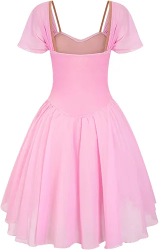 Vista 3 de Tutú de ballet de baile de flores para niños, leotardo integrado. Vestidos para niñas Ballet de baile