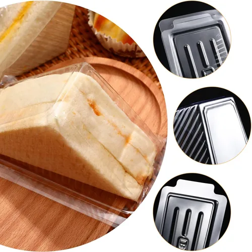 Vista 5 de DOITOOL Sandwich Case 50PCS Caja de embalaje de sándwich de plástico, recipientes de magdalena triángulo transparente para panadería, restaurante