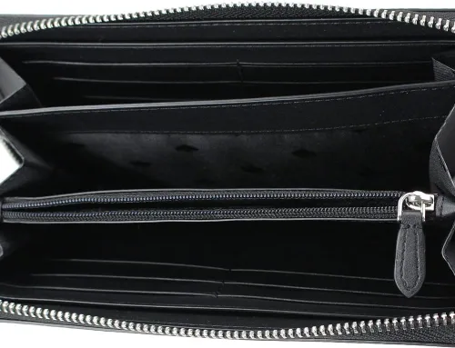 Vista 4 de Kate Spade New York negro, plateado (Glitter on Large Continental Wallet in BlackSilver), plateado, Cartera grande