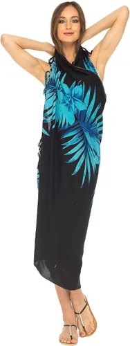 Vista 3 de SHU-SHI Pareo de playa para mujer, pareo de palmera con clip de coco