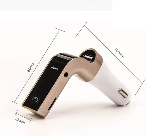 Vista 2 de Transmisor FM Bluetooth Bluetooth para automóvil, adaptador de radio inalámbrico Bluetooth de 2.1 pulgadas, kit de coche con llamadas manos libres