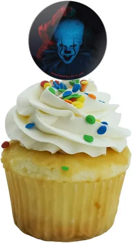 Vista 5 de IT: Capítulo 2 Juego de 6 palillos para cupcakes de Pennywise azul