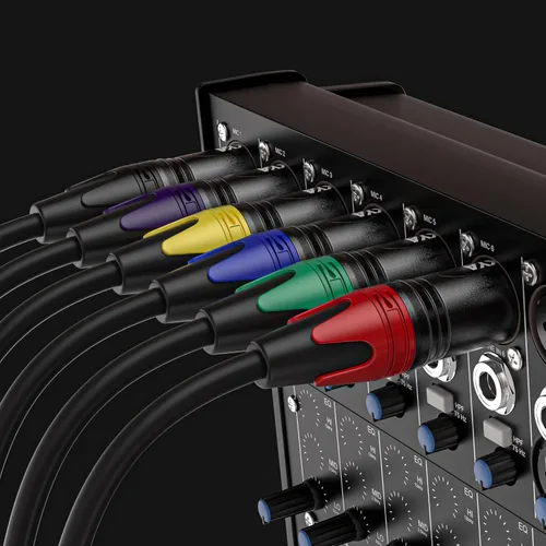 Vista 6 de EBXYA Cables XLR, paquete de 6 cables de micrófono XLR macho a hembra, cable de altavoz XLR equilibrado de 3 pines, cable de micrófono multicolor
