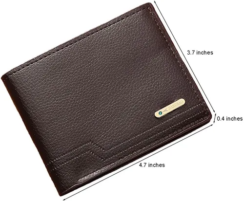 Vista 8 de Cartera delgada para hombre con monedero, cartera minimalista con cremallera, carteras plegables para hombre con tarjetero de crédito, cartera