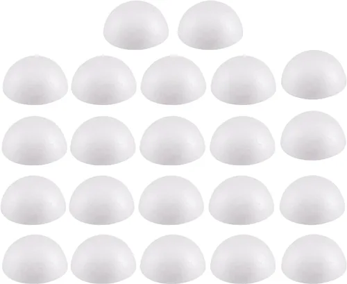 Vista 12 de Crafjie 150 piezas bolas de espuma de media pulgada blancas, bolas de espuma de poliestireno semirredondas, suministros para manualidades, bolas