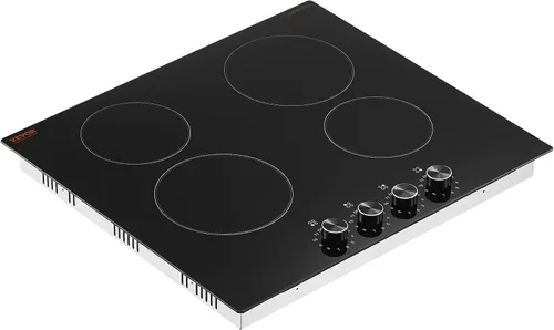 Vista 9 de VEVOR Placa de cocina eléctrica de cerámica, estufa eléctrica empotrada, con panel de vidrio, control de perilla, 11 niveles de calor, para diversos