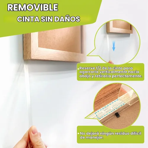Vista 4 de Cinta adhesiva de doble cara, resistente, cinta adhesiva nano extraíble, 2