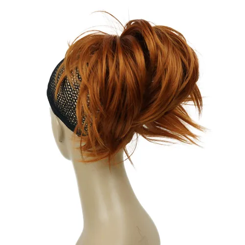 Vista 7 de Lydell Extensión de cabello sintético ajustable con pinza de mandíbula (marrón oscuro)