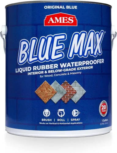 Vista 17 de Ames BMX5RG Blue Max sellador líquido Ideal para impermeabilizar por encima y por debajo de cimientos, sótanos, techos, pisos y más. Azul