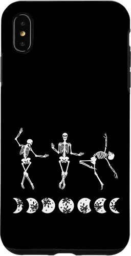 Vista 7 de Carcasa divertida para iPhone 15 con diseño de esqueletos bailarines y fase lunar New Age Emo Goth