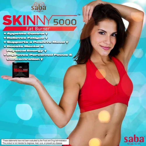 Vista 7 de Saba Skinny 5000 - Pérdida de grasa -Pérdida de peso - Control del apetito - Energía sin nerviosismo - Enfoque -60 cápsulas