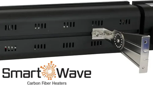Vista 7 de KING RK2015-RMT-BLK Calentador radiante infrarrojo eléctrico para interiores y exteriores con control remoto, 24 pulgadas, 1500 W / 208 V