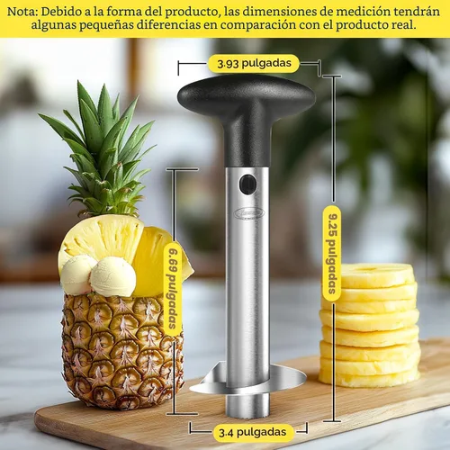 Vista 7 de Descorazonador de piña, [mejorado, reforzado, cuchilla más gruesa] Descorazonador de piña premium Newness (negro)