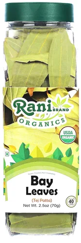 Vista 12 de Rani Organic Bay Leaves (Tej Patta) Especias enteras seleccionadas a mano Extra grandes 0.4oz (12g) Frasco PET ~ Todo natural Apto para gluten