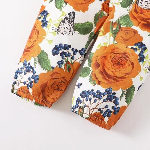 Vista 106 de SUNNY PIGGY Ropa para bebé recién nacida, con volantes, mameluco de algodón floral, conjunto de pantalones de algodón para niñas