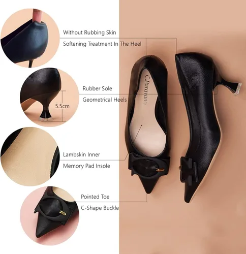 Vista 5 de C.Paravano Zapatos de tacón bajo para mujer Zapatos de tacón bajo para mujer Zapatos de tacón de diseñador para mujer Tacones de gatito