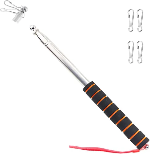 Vista 12 de Difuento 1 pieza Asta de Bandera para Guía Turístico Telescópica de Mano Astas de Bandera Portátiles con Clips para Guía Turístico Punto