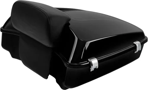 Vista 22 de XFMT Maleta negra mate cortada de 10.7 pulgadas con pestillo para Harley Trunk Touring Road King Street Glide Road Glide Electra Glide 2014-2025