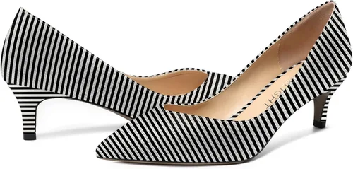 Vista 6 de AMBELIGHT Zapatos de vestir casuales para mujer, con puntera puntiaguda, patente, tacón bajo, zapatos de tacón bajo de 2 pulgadas