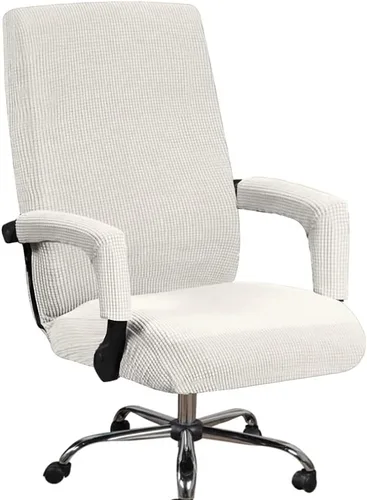 Vista 8 de Shukii Funda elástica para silla de oficina, funda elástica para silla de respaldo alto para computadora con 2 fundas para brazos, funda universal