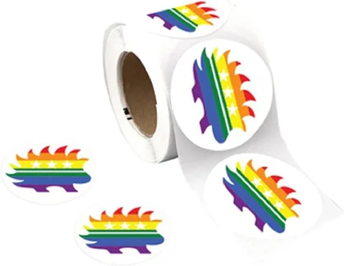 Vista 29 de Pegatinas de bandera bisexual para el mes del orgullo - Venta al por mayor Bi-Pride en un rollo (2 rollos - 500 calcomanías)