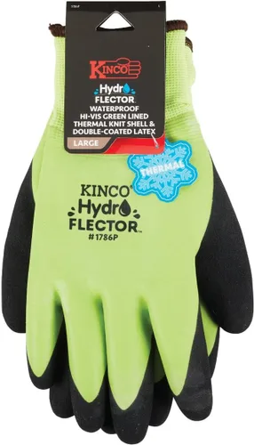 Vista 2 de Kinco - Guantes de trabajo impermeables con forro hidroflector de látex, extra cálidos, (1786P)