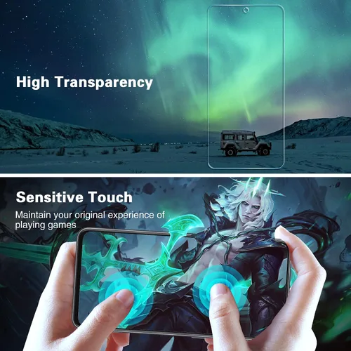 Vista 6 de FANGTIAN - Paquete de 3 protectores de pantalla para Samsung Galaxy S21 FE (6.4 pulgadas) HD transparente, desbloqueo de huellas dactilares