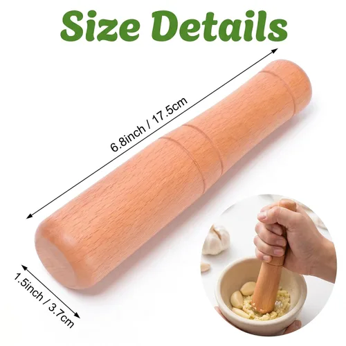 Vista 3 de DOITOOL Muddler de madera para cócteles de 6.8 pulgadas – Herramienta profesional de madera para bebidas de frutas Mojitos – Bartender Mashing Stick