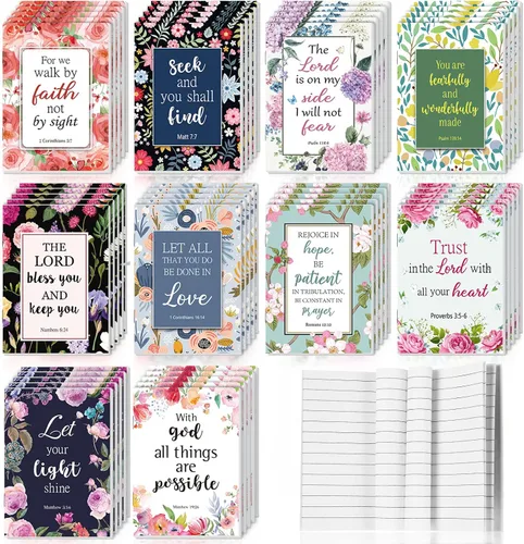 Vista 9 de Paquete de 50 cuadernos cristianos, diarios de oración, diario bíblico de bolsillo pequeño, diario de gratitud para mujeres y hombres, cuadernos