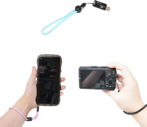 Vista 4 de Honbay 6 correas ajustables de nailon negro compatibles con control remoto Nintendo Wii, teléfono celular, linterna, cámara digital y más