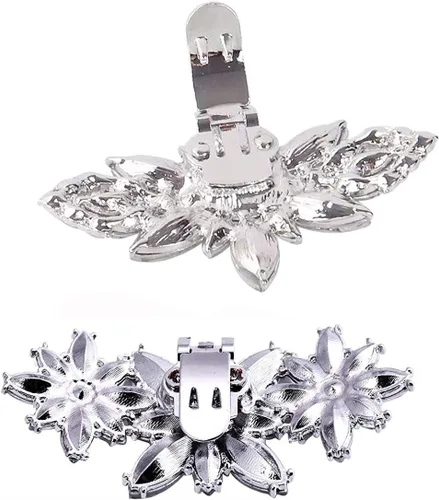 Vista 2 de 2 pares de clips decorativos para zapatos, joyería de cristal, accesorios de fiesta de boda