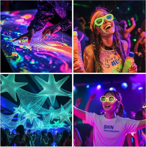 Vista 8 de Paquete de 2 Luces Negras LED de 40W IP66 Impermeables, Luz Negra con Enchufe e Interruptor, Reflector para Fiesta Fluorescente, Decoración