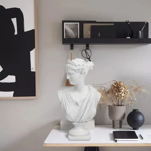 Vista 3 de Norrclp Estatua griega de Diana de 12.5 pulgadas, escultura clásica de busto romano de mitología griega para decoración del hogar
