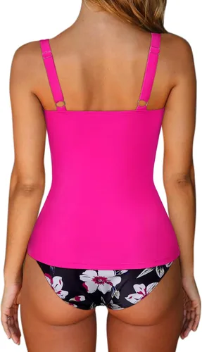 Vista 14 de SUUKSESS Traje de baño tankini sexy con efecto de realce y control de abdomen para mujer