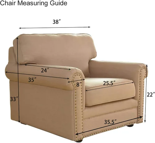 Vista 6 de Easy-Going Funda de sofá de jacquard elástico y suave de 1 pieza, con espumas antideslizantes, protector de muebles lavable para niños, mascotas