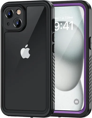 Vista 11 de Lanhiem Funda para iPhone 14, impermeable IP68 a prueba de polvo con protector de pantalla integrado, resistente a prueba de golpes de cuerpo Negro