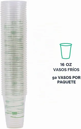 Vista 8 de ECO PRODUCTS GreenStripe - Vasos fríos desechables transparentes, 16 onzas