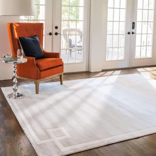 Vista 11 de Unique Loom Colección Uptown de Jill Zarin - Alfombra moderna con textura de estilo griego, color beige (1.25 x 1.85 m)